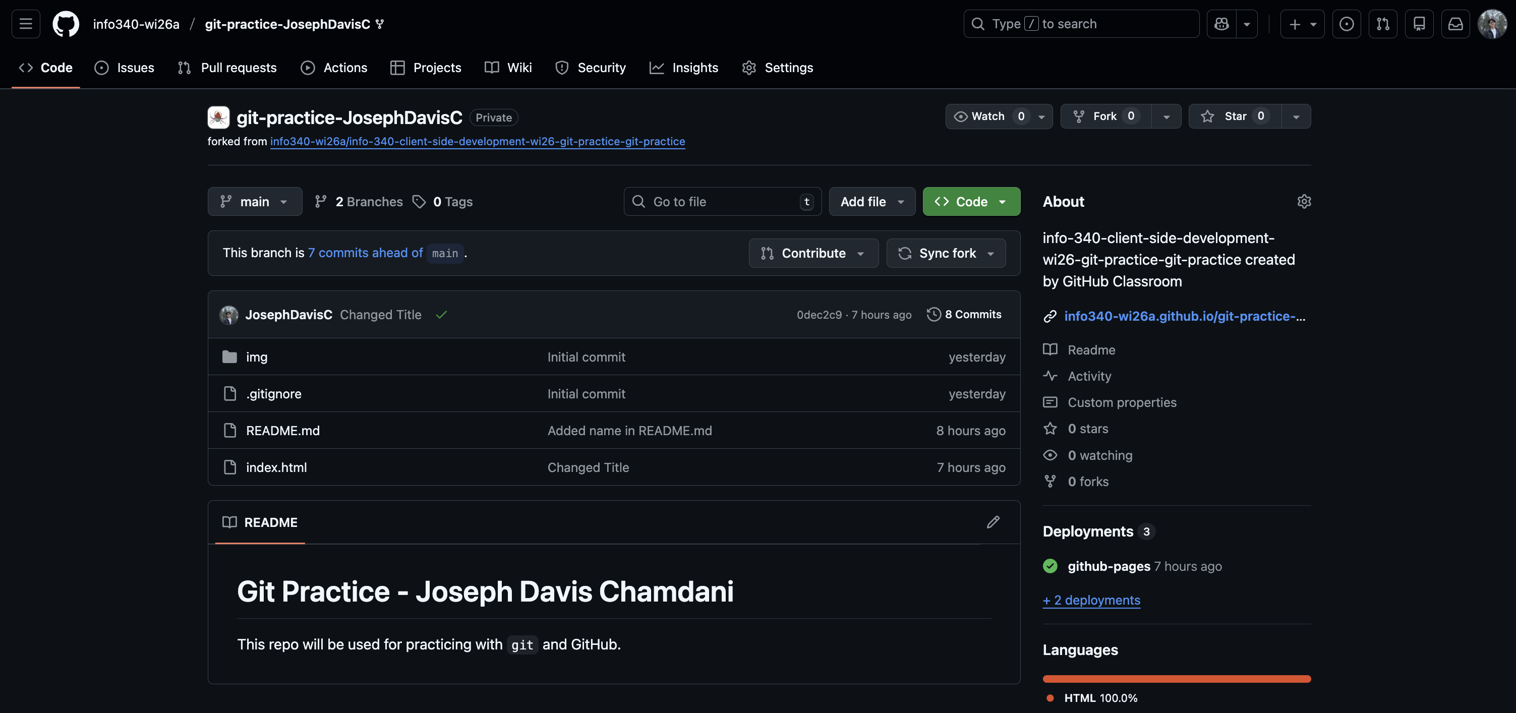 GitHub repository page