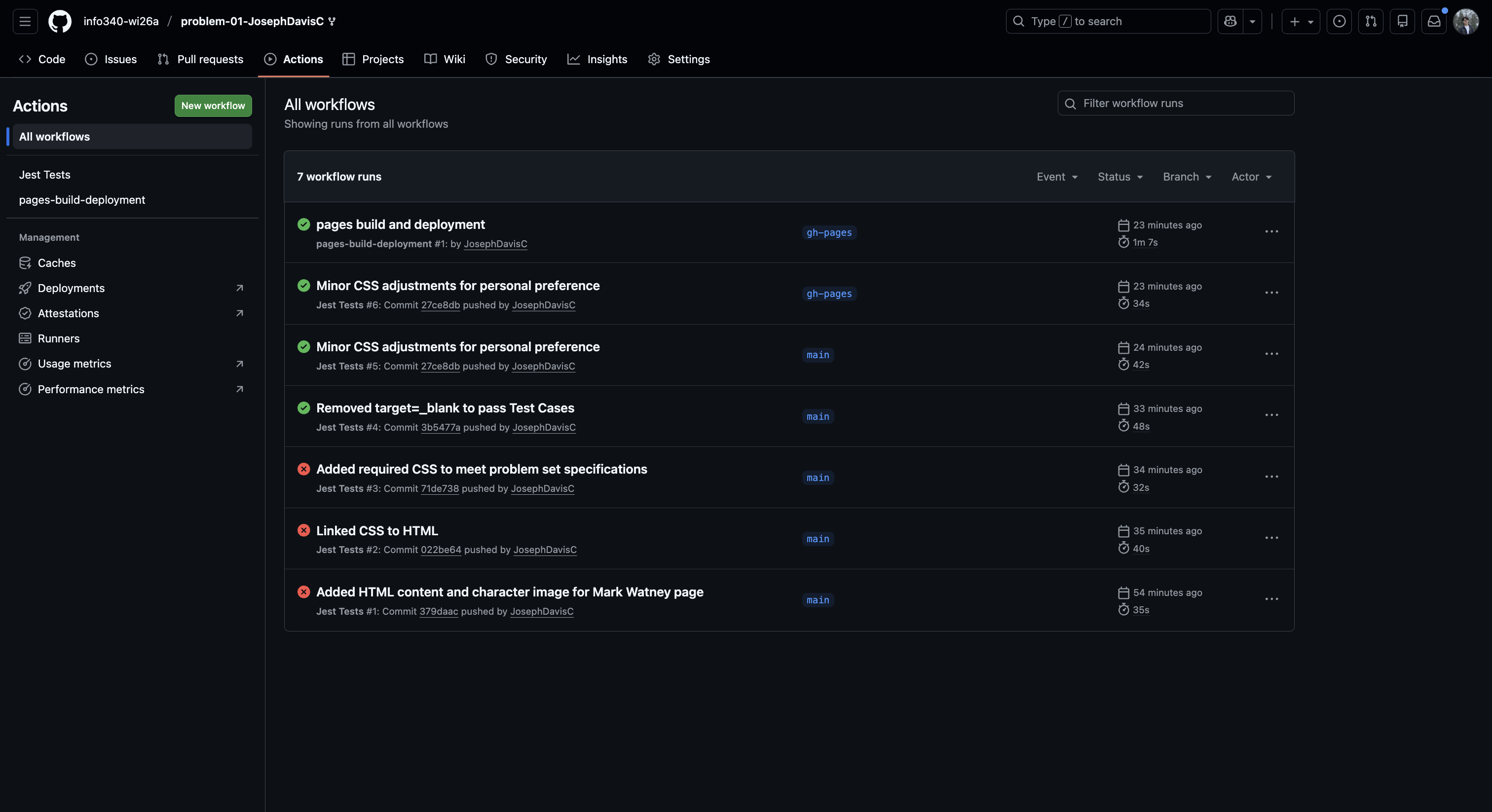 Jest test cases passing
