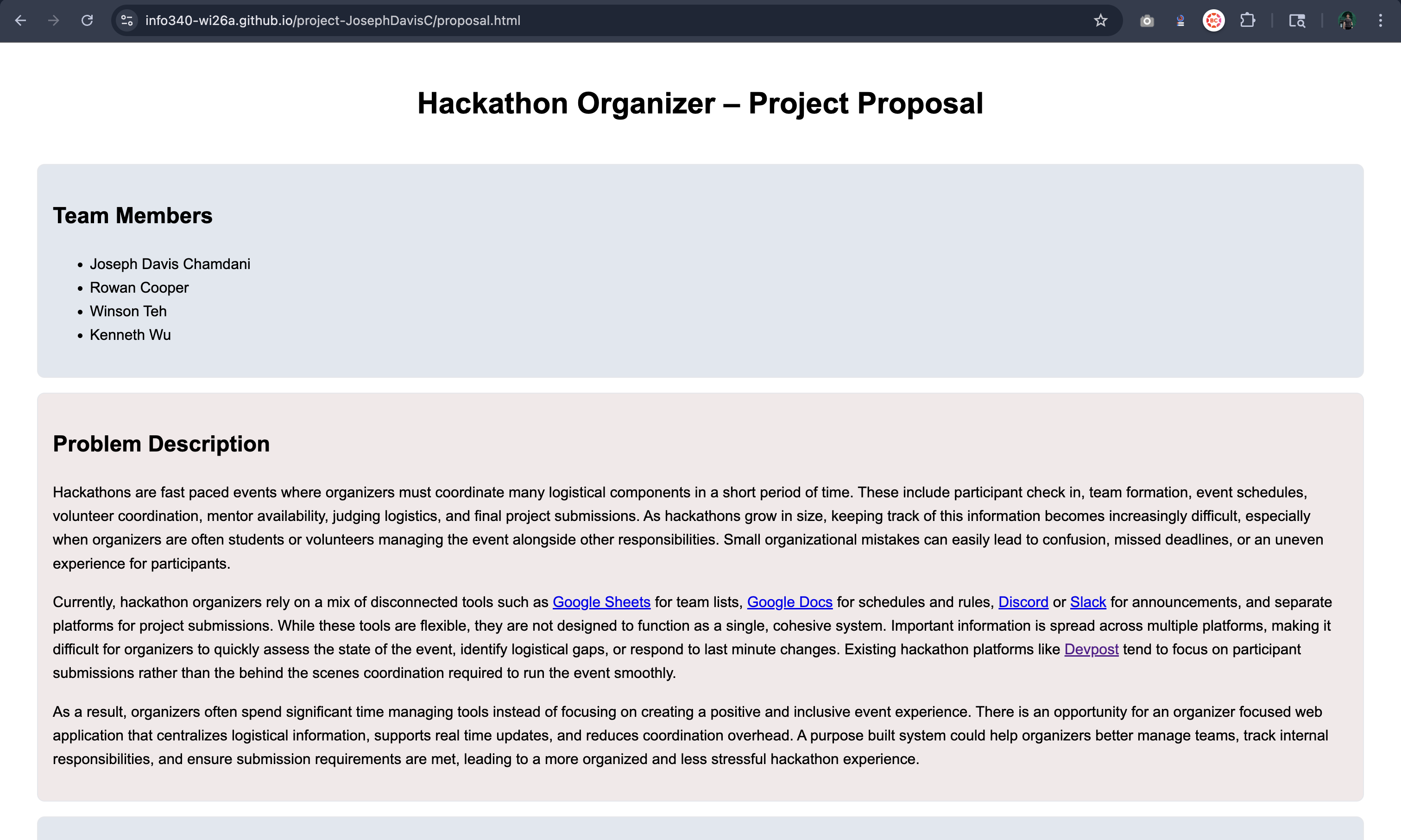 Proposal website preview